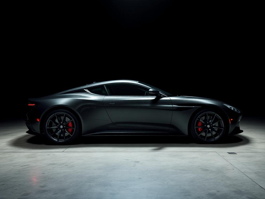 Aston Martin DBS Superleggera in a dark studio
